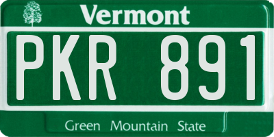 VT license plate PKR891