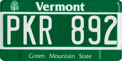 VT license plate PKR892