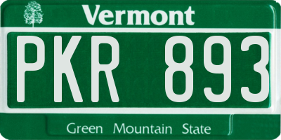 VT license plate PKR893