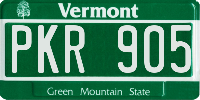 VT license plate PKR905