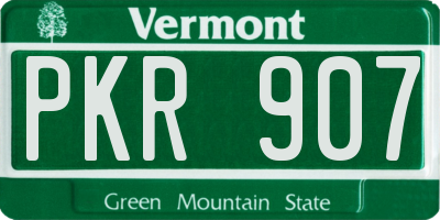 VT license plate PKR907