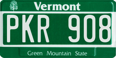 VT license plate PKR908