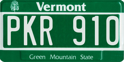 VT license plate PKR910