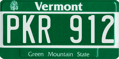 VT license plate PKR912