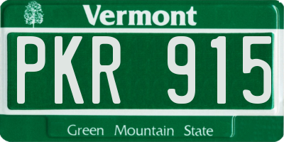 VT license plate PKR915