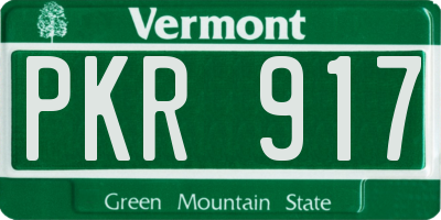 VT license plate PKR917