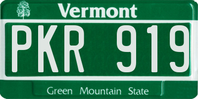 VT license plate PKR919