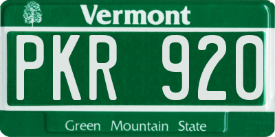 VT license plate PKR920