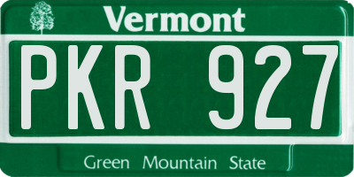 VT license plate PKR927