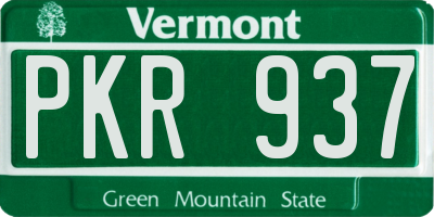 VT license plate PKR937