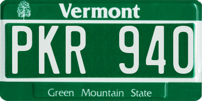 VT license plate PKR940