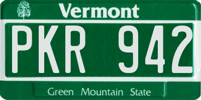 VT license plate PKR942
