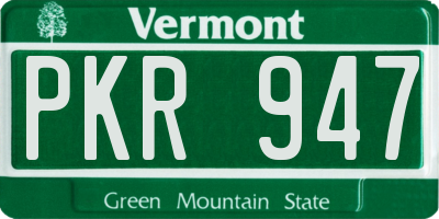 VT license plate PKR947
