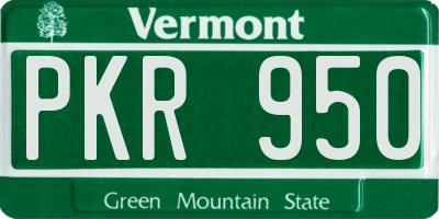 VT license plate PKR950