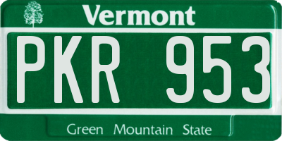 VT license plate PKR953