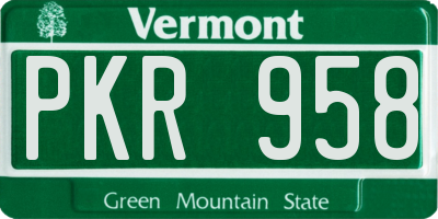 VT license plate PKR958