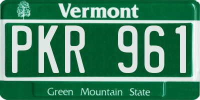 VT license plate PKR961