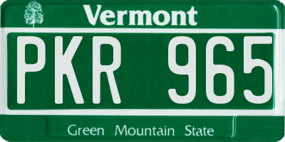 VT license plate PKR965