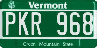 VT license plate PKR968