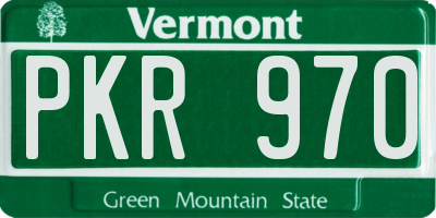 VT license plate PKR970