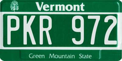 VT license plate PKR972