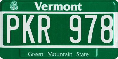 VT license plate PKR978