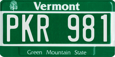 VT license plate PKR981