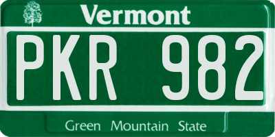 VT license plate PKR982