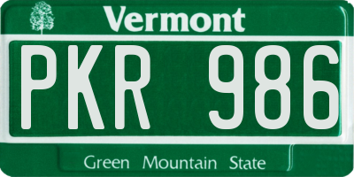 VT license plate PKR986
