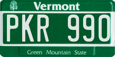 VT license plate PKR990