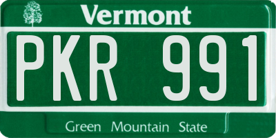 VT license plate PKR991