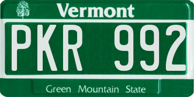 VT license plate PKR992