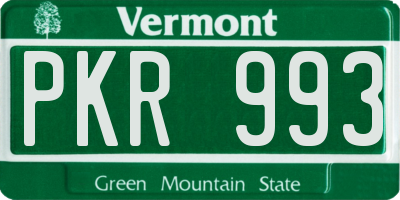VT license plate PKR993