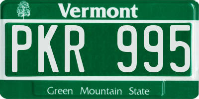 VT license plate PKR995