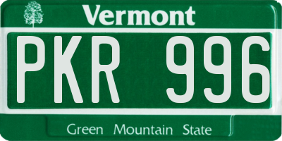 VT license plate PKR996