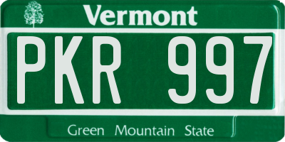 VT license plate PKR997