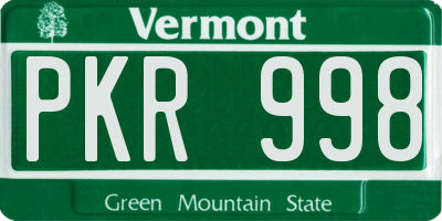 VT license plate PKR998