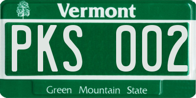 VT license plate PKS002