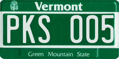 VT license plate PKS005