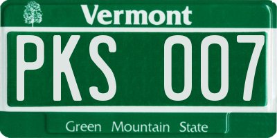VT license plate PKS007