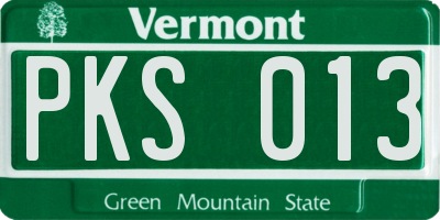 VT license plate PKS013