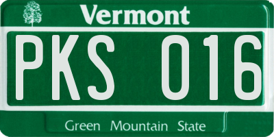 VT license plate PKS016