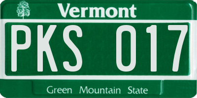 VT license plate PKS017
