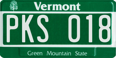 VT license plate PKS018