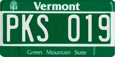 VT license plate PKS019