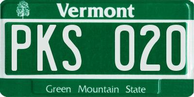 VT license plate PKS020