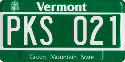 VT license plate PKS021