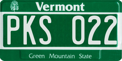 VT license plate PKS022
