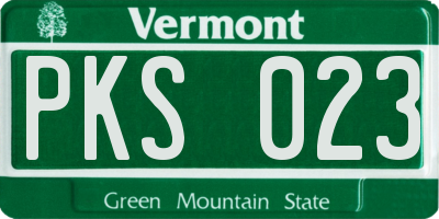 VT license plate PKS023