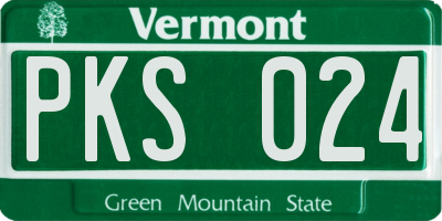 VT license plate PKS024